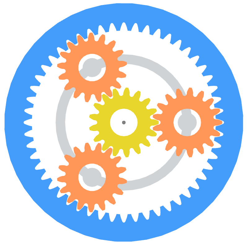 Spur planetary geartrain